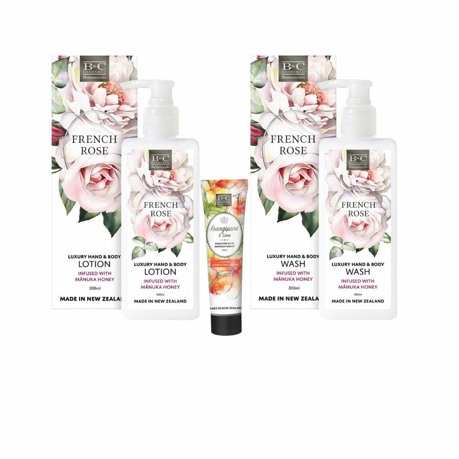 French Rose Lotion & Wash Mothers Day Set with FREE Hand & Nail Cream